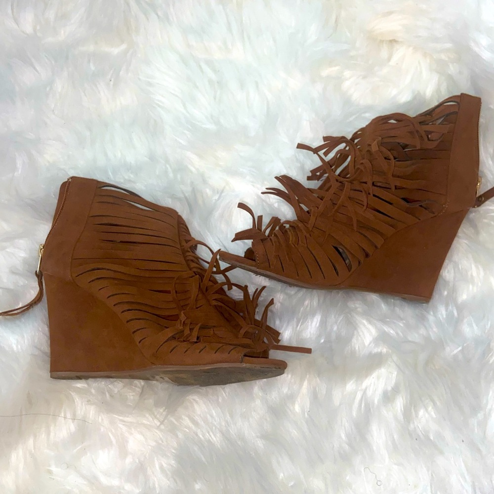 Brown Wedges with fringe